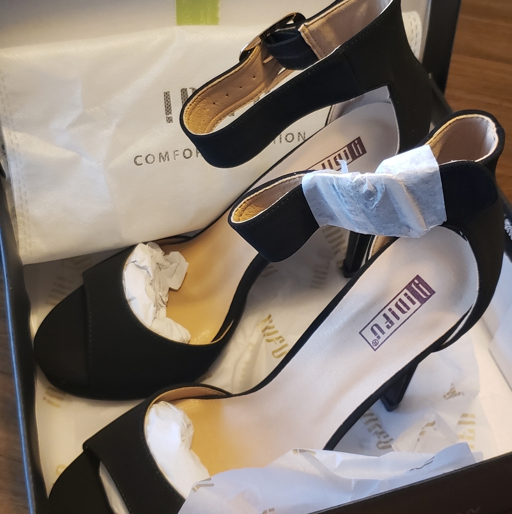Black IDIFU Randy Platform Stiletto High Heel Sandals Open Toe with Ankle Strap